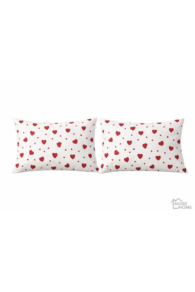 MORE HOME غطاء وسادة (قطعتان) 50 × 70 سم بنمط قلب
