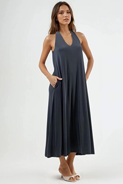 Hiccup Busem Halter Neck Modal Dress