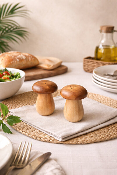 KaiHome مجموعة أطباق ملح الفطر/فلفل أكاسيا