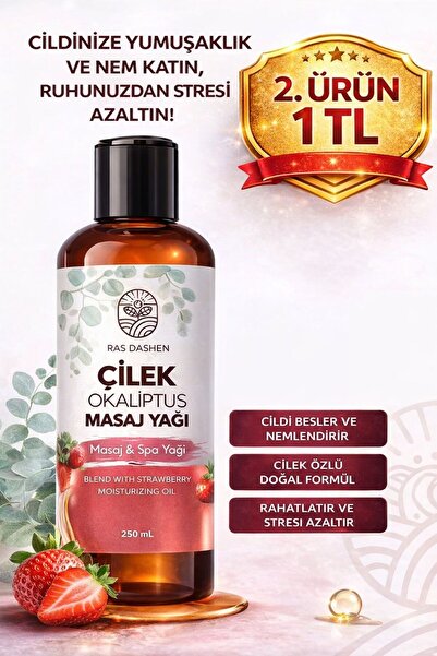 RAS DASHEN Premium Kalite Masaj Yağı Massage Oil 250ML (ÇİLEK - OKALİPTUS)
