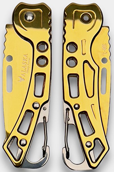 SDR-1105B 15cm Gold Gold Color Stainless Steel Camping Outdoor Mini Pocket Knife