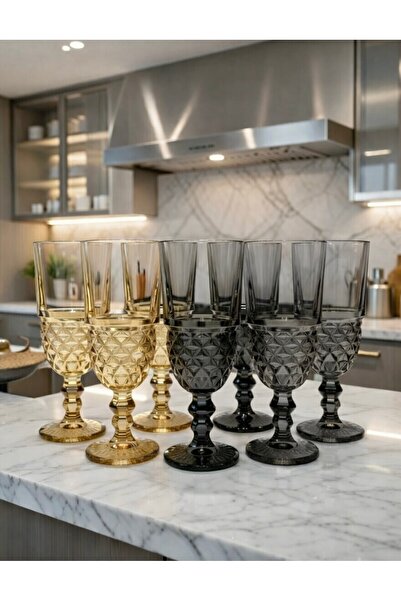 HERHANGİBİRŞEY Herencia 6'Lı Lüks Kahve Yanı Bardak Ve Meşrubat Bardağı Seti