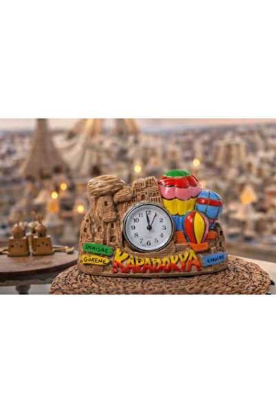 ATHSTORE Kapadokya Peri Bacası Dekoratif Hediyelik 3 Balonlu Masa Saati