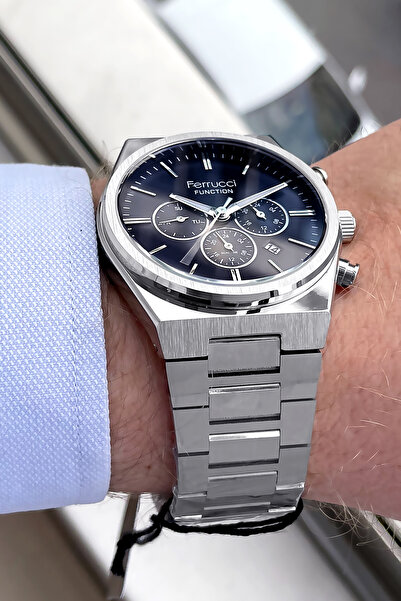 Ferrucci Men's Silver Color Steel Watchband - 3 ATM Waterproof, Bracelet Fre2...