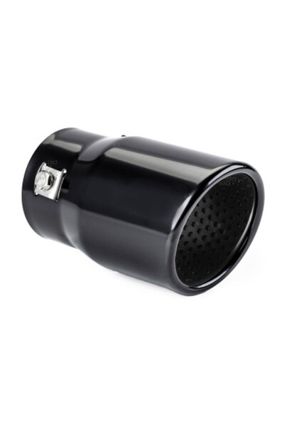AMIO Ornamente tobă de eșapament din oțel inoxidabil, negru mat, 43-62 mm, lu...