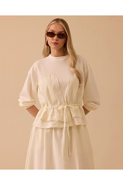 SCL Çift Kumaşlı Bağcıklı Sweatshirt