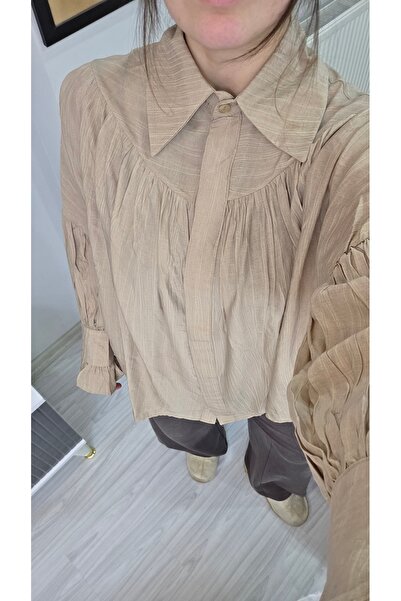 Askı Nişantaşı Norková košile se stahovací šňůrkou a detailem rukávů