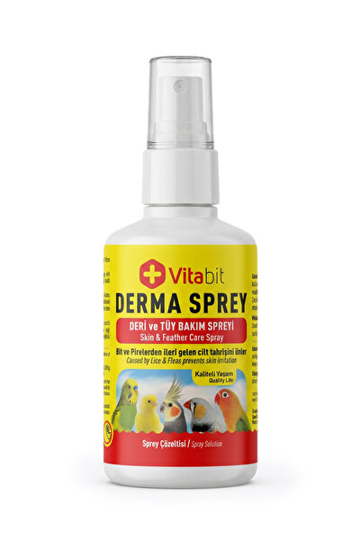 Vitabit Derma Sprey 100 Ml. Tüm Kafes Kuşlar Için Bit Ve Pire, Deri Ve Tüy Ba...