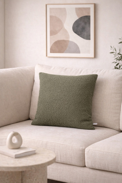 Typoniq Premium Odin Bukle Dokuma Yeşil Kırlent Kılıfı (43x43 cm)