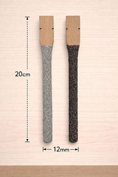 Wooden Bird جثم رمادي-أسود مقاس 20 سم - عبوة من قطعتين