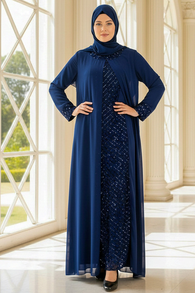 SUBU TASARIM Rochie de seara cu paiete cu pelerina, model RVF854