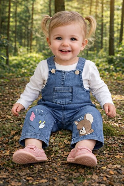 çizgi kids Unisex Tom&jery Baskılı Kot Slopet Takım