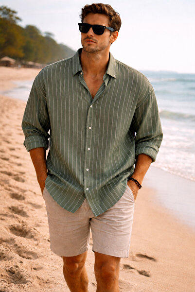 YNGMENCLASS Iron-Free, Lightweight Do Textured Fine Stripe Dress Shirt for Me...