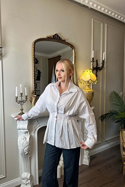 lizge giyim Beli Pleated Detail Bluz