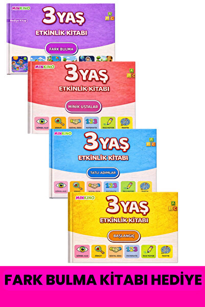 minkino 3 Yaş Etkinlik Seti | 4 Kitap Bir Arada