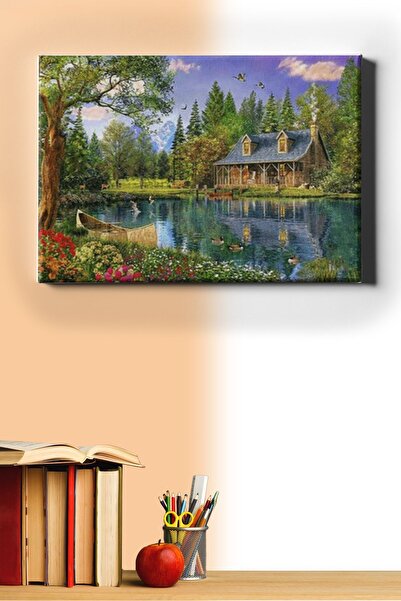 WebStyle Sayılarla Boyama Seti Kasnaklı Orman Evi 60 X 75 Cm
