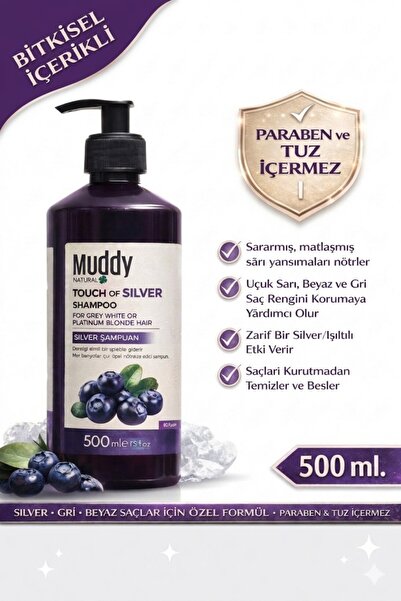 Muddy Dorelik Giderici Touch Of Sılver Şampuan 500 Ml Sarı-Beyaz Ve Gri Saçla...