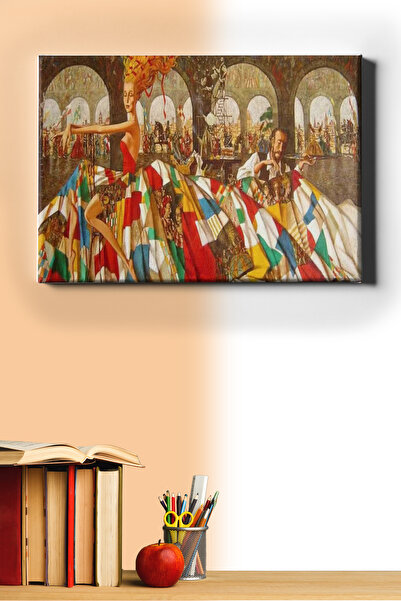 WebStyle Sayılarla Boyama Seti Kasnaklı Ortadaki Renkli Elbiseli Kadın 60 X 7...