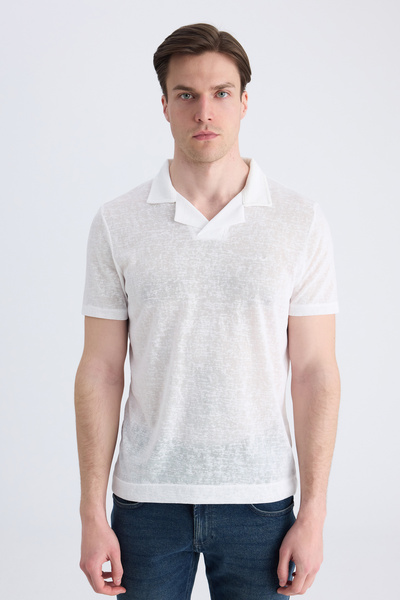 D'S Damat Ds Damat Regular Fit Ecru Plain T-Shirt