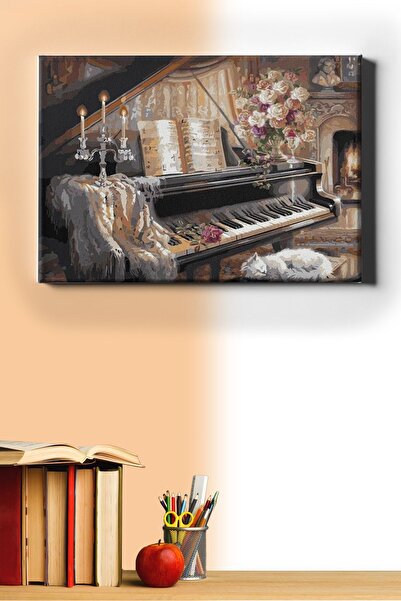 WebStyle Sayılarla Boyama Seti Kasnaklı Romantik Piyano 60 X 75 Cm
