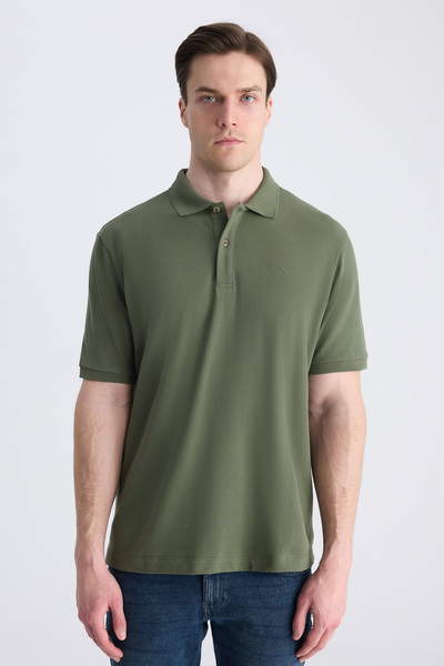 D'S Damat Μπλουζάκι Ds Damat Regular Fit με υφή πικέ σε πράσινο χρώμα, 100% β...