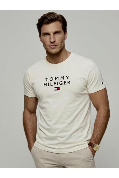 Tommy Hilfiger تي شيرت رجالي مزين بشعار ORGANIC COTTON مناسب بشكل منتظم