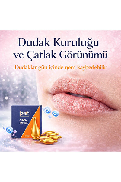 ZEİT OZON Dudak Çatlakları İçin Ozonlu Dudak Bakım Kapsülü Yoğun Bakım 12'li