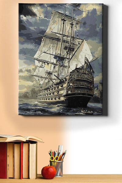 WebStyle Sayılarla Boyama Seti Kasnaklı Iskandiav Yelkenlisi 60 X 75 Cm
