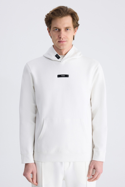 Twn Світло-бежева бавовняна футболка з прямим кроєм