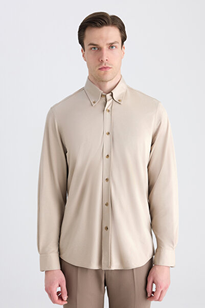 D'S Damat Ds Damat Comfort Beige Knitted Shirt
