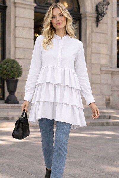 madqmodda Fırfır Detaylı Gömlek Tunik