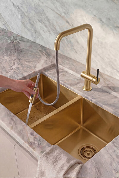 DEANTE MOMI U Çıkışlı Mutfak Bataryası – Çekilebilir ve Döner Uçlu, Sessiz Ak...