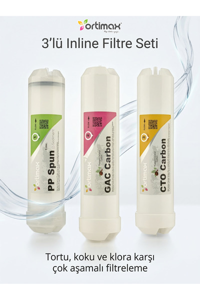 Ortimax Su Arıtma Cihazı İçin 3’lü Filtre Seti