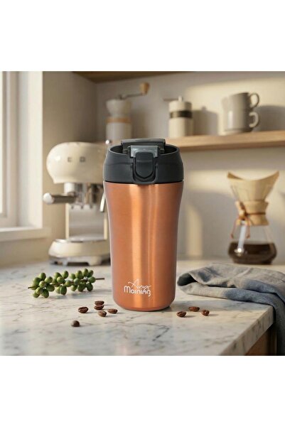 Any Morning كوب سفر SI232021 سعة 14 أونصة - نحاس، مقاوم للتسرب، بغطاء مزدوج، ...