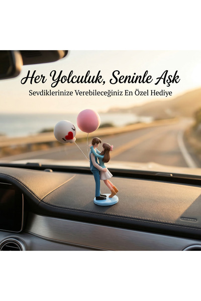 sudora Sevgiliye Hediye Araç İçi Aksesuarı – Balon Tutan Çift Romantik Dekor ...