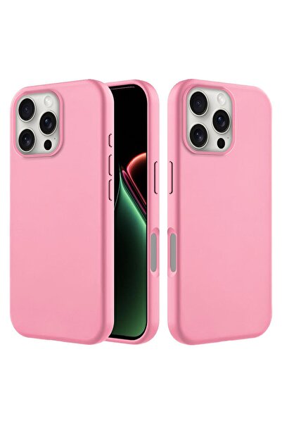 Pro Aksesuar حافظة سيليكون متوافقة مع هاتف iPhone 16 Pro Max من نوع K مخمل قا...