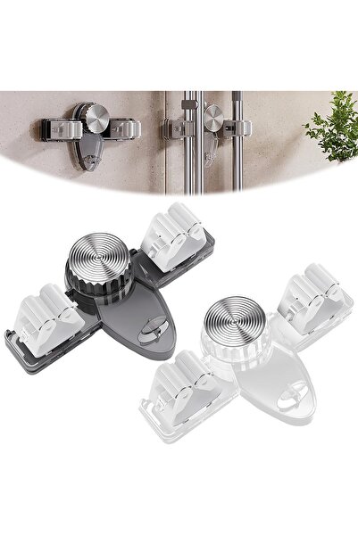 Arabest 2-Piece Wall Mount Organizer, Adhesive Hanger for Cleaning Tools, Whi...
