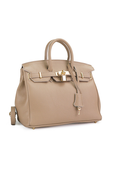 Posete Fagaras Poseta Piele Edith - Crem, Geanta Office din Piele Naturala, G...