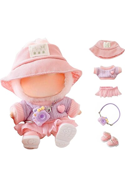 Arabest 5-Piece Doll Clothing Set, Fashion Outfit Accessories for 17cm Dolls