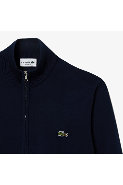 Lacoste Erkek Regular Fit Uzun Kollu Dik Yaka Lacivert Triko