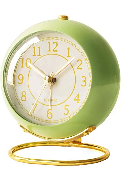 Arabest Small Desk Alarm Clock with Light, Silent No Ticking for Bedside, Bed...