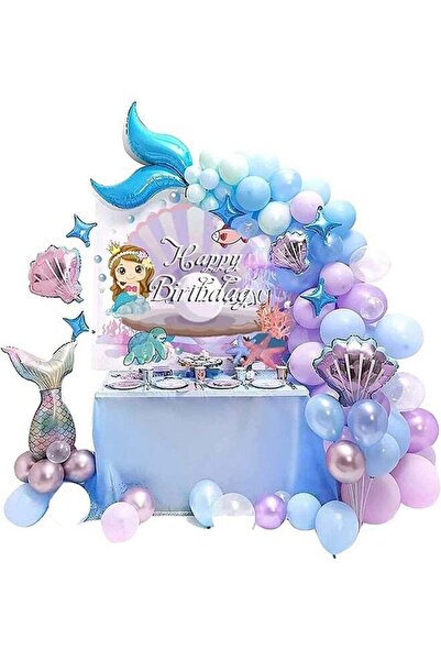 Arabest مجموعة تزيين حفلات أعياد ميلاد حورية البحر مكونة من 129 قطعة، ومجموعة...