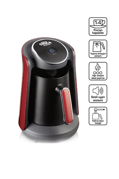 Arzum OK004 Okka Minio Türk Kahvesi Makinesi 4 Fincan Kapasiteli, Nar