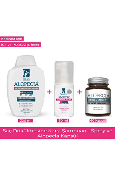 Alopecia Kadın Procapil Ve Igf Içerikli Saç Dökülmesine Karşı Şampuan & Sprey...