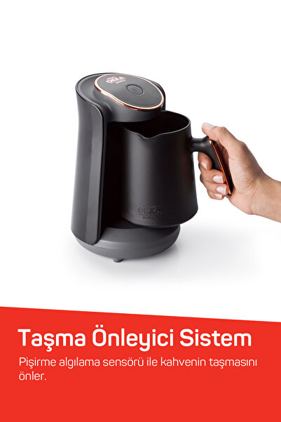 Arzum OK004 Okka Minio Türk Kahvesi Makinesi Taşma Önleyici Sistem, 4 Fincan Kapasiteli, Toprak