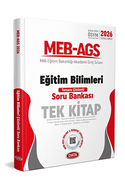 Data Yayınları MEB-AGS Eğitim Bilimleri Tek Kitap Tamamı Çözümlü Soru Bankası
