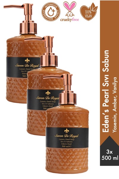 Savon De Royal Eden's Pearl Luxury Sıvı Sabun 500 ml 3 Adet | Yasemin, Amber,...