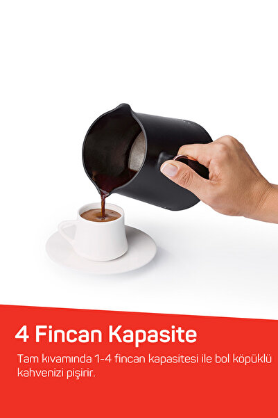 Arzum OK004 Okka Minio Türk Kahvesi Makinesi Taşma Önleyici Sistem, 4 Fincan Kapasiteli, Nar