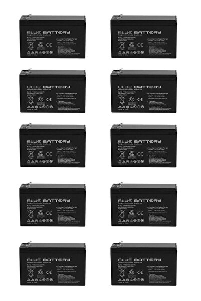 Blue Battery 10 Adet 12v 7ah- Bakımsız Kuru Akü KASIM 2025 12 Volt 7 Amper