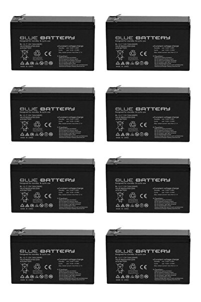 Blue Battery 8 Adet 12v 7ah- Bakımsız Kuru Akü KASIM 2025 Üretim 12 Volt 7 Amper